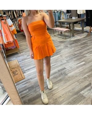 Day + Moon Strapless Denim Romper Dress - Multicolor