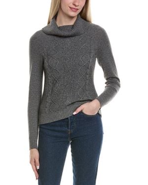 Sofiacashmere Cable Rib Texture Cowl Neck Wool & Cashmere-Blend Sweater - Gray