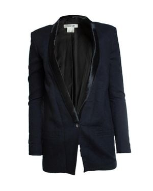 Helmut Lang Blazer With Ponyskin Revert - Black