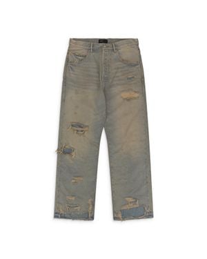 Purple Brand Light Verditer Destroyed Wide-Leg Jeans - Gray