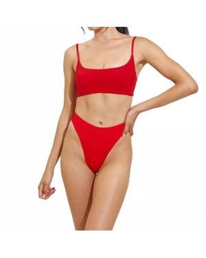 Left On Friday Pool Days Bikini Top - Red
