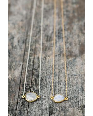 A Blonde and Her Bag Mrs. Parker Demi Fine Necklace - Gray