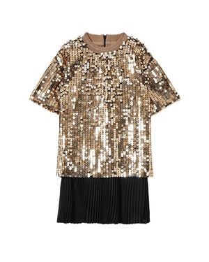 Reiss Darcey Sequin Tee Shirt Dress - Yellow