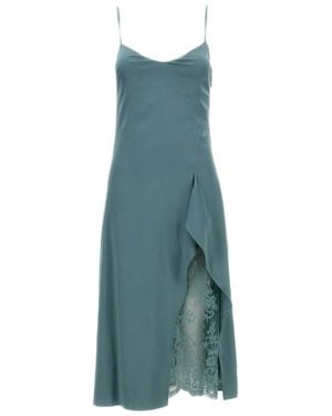 Acne Studios Midi Dress With Ruffled Overlay - Green
