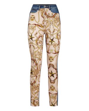 Philipp Plein Denim Super High Waist Jegging New Baroque - Natural