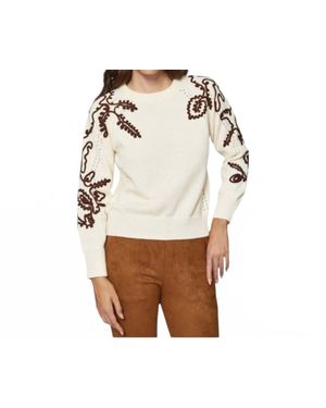 Md'M Leona Embroidery Sweater - Natural