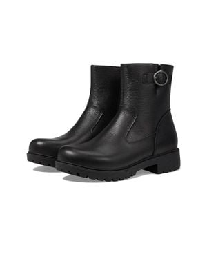 Alegria Shera 5-5.5 Leather Side Zip Lug Sole Ankle Boots Htat1192 - Black