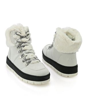Pajar "Chalet" Faux Fur Trimmed Leather Boots - Metallic