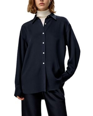 LILYSILK The One Relaxed Fit Silk Shirt - Blue