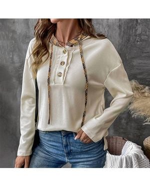 Lily Clothing Cozy Plaid Trim Pullover Sweatshirt - Gray
