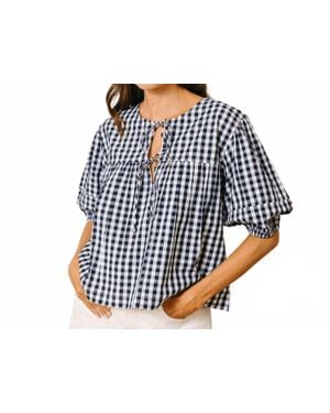 SUNSHINE TIENDA Gingham Mira Top - Blue