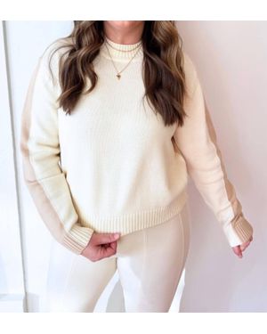 Elan Shoulder Stripe Detail Sweatshirt - White