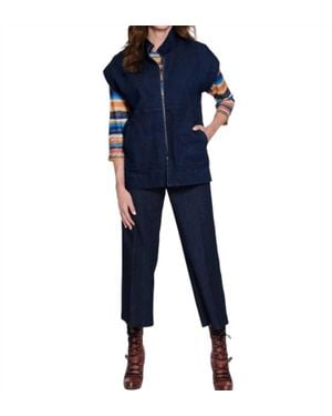 À La Carte Thin Her Wide Leg Crop Pant - Blue
