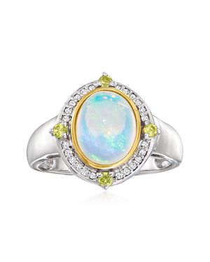 Ross-Simons Ethiopian Opal And Diamond Ring With Peridot - Blue