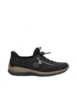 Rieker Flat Heeled Sneaker - Black