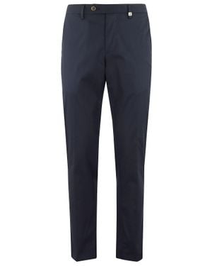 Myths Midnight Zeus Light Waist Loops Cotton Chino Pants - Blue