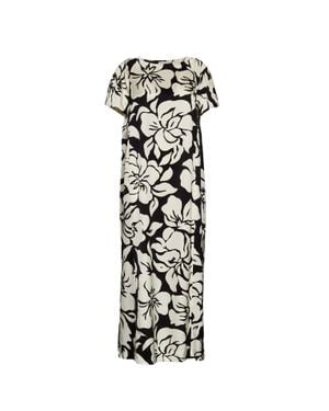 Dries Van Noten Davita Hawaiian Floral Print Maxi Dress - Black