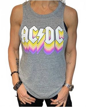 Chaser Brand Acdc Graphic Tank Top - Gray