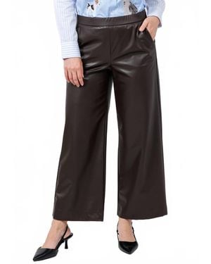 RAFFAELLO ROSSI Palina 6/8 Vegan Leather Culotte Pants - Black