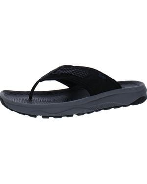 Florsheim Treadlite Cushioned Footbed Leather Thong Sandals - Black