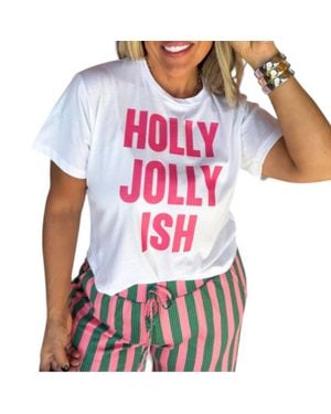 Blakeley Holly Jolly Ish Graphic Tee - White