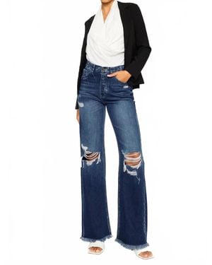 Kancan Jules Ultra High Rise 90's Flare Jeans - Blue