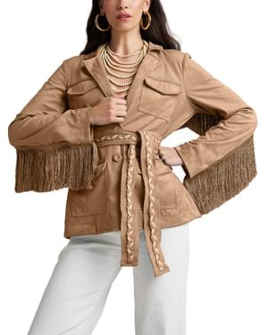 PHO® Firenze Tan Eco-Suede Fringe Jacket - Brown