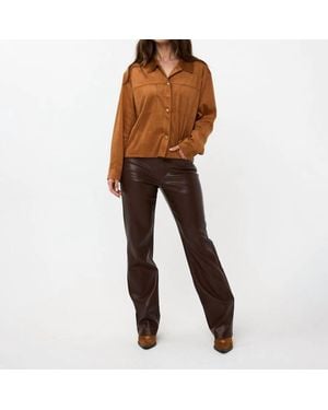 EsQualo Suedine Wide Jacket - Brown