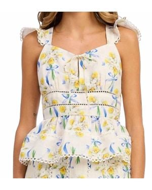 En Saison Audrey Floral Top - White