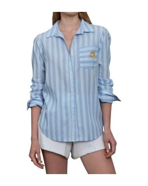 Kerri Rosenthal Mia Stripe Positano Shirt - Blue