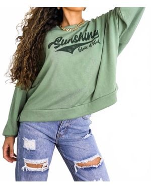 SurelyMine Sunshine State Of Mind Oversized Sweatshirt - Green