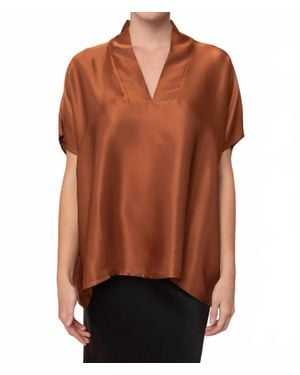 Sofia Collections Inez Loose Sleeve Top - Brown