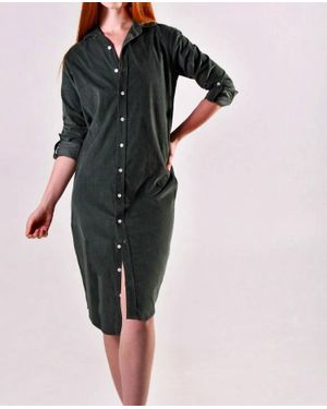 Emily Phillips Baby Cord Midi Dress - Green