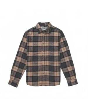 Schott Nyc Heavy Flannel Work Shirt - Gray