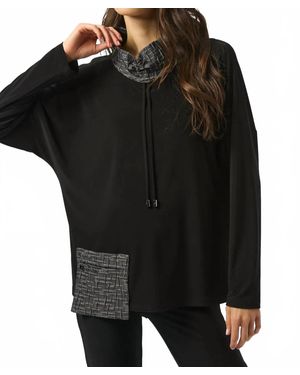 Joseph Ribkoff Silky Knit Long Sleeve Boxy Top - Black
