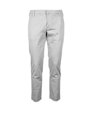 Entre Amis Tailored Pants With Subtle Pinstripe Detail - Gray