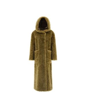Herno Curly Faux Fur Coat - Green