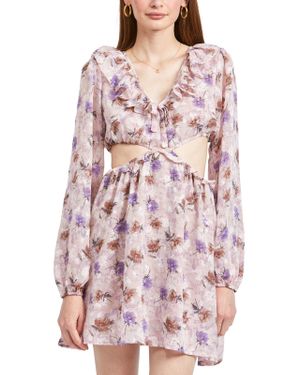 En Saison Annabel Floral Open Back Mini Dress - Pink