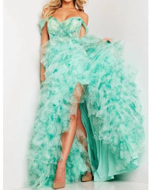 Jovani Sweetheart Neck Off-Shoulder Ballgown - Green