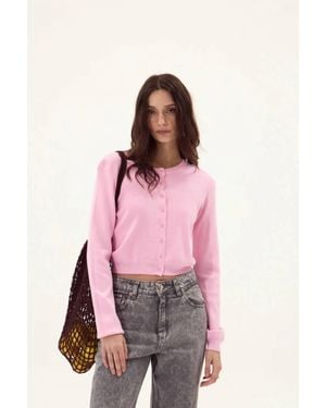 DELUC Clark Button Cardigan - Pink