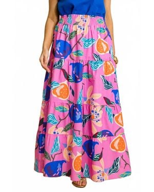 Adrienne Bloom Allure Smocked Maxi Skirt - White
