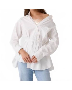 Rosie Assoulin Falling Off The Shoulder Top - Gray