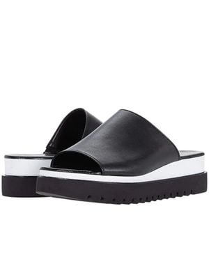 Gabor 44.613 Sandals Leather Round Toe Slip-On Slide Ver938 - Black