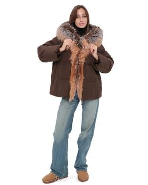 Alaska® Outerwear Valerie Genuine Fur Down Fill Parka - Brown