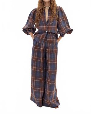 Lanhtropy Camille Linen Shirt And Culotte Pants Set - Multicolor