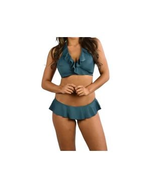 MILLY Solid Sirolo Ruffle Bikini Bottom - Black