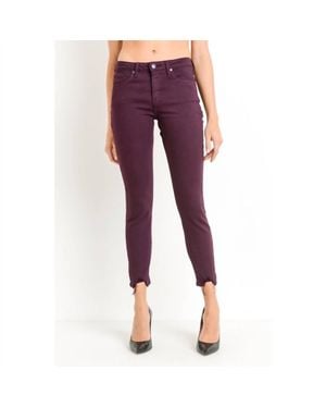 Just Black Denim Pocket Distressed Hem Skinny Stretch Jean - Purple