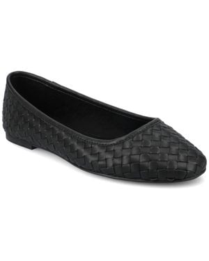 Journee Collection Apos;S Savannah Woven Flat - Black