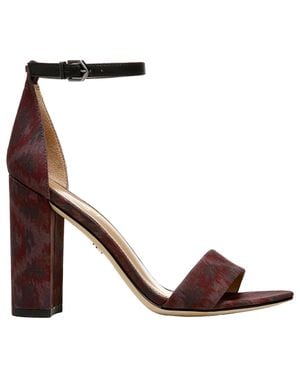 Sam Edelman Yaro Ankle Strap Sandal Heel Brick Multi Fabric E851165617 - Brown