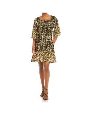 Karen Kane Felixa Contrast Ruffle Hem Dress - Yellow